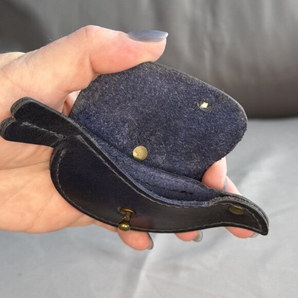 Portland Leather, Mockingbird Pouch Keychain, Cowboy Blue, EUC - Picture 3 of 6